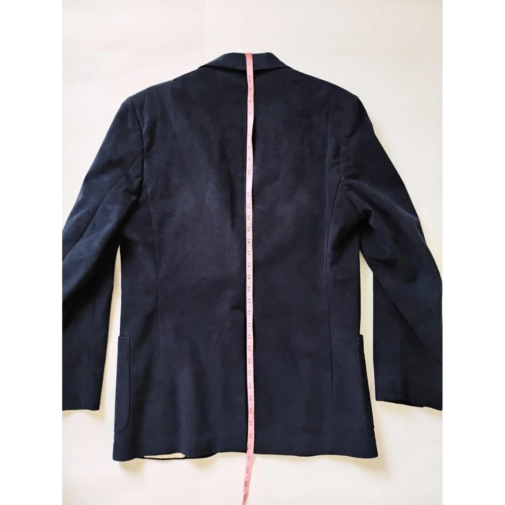 Vintage Lakeland Blazer Mens 42 Long Navy Blue Ultrasuede Sport Coat Made in USA